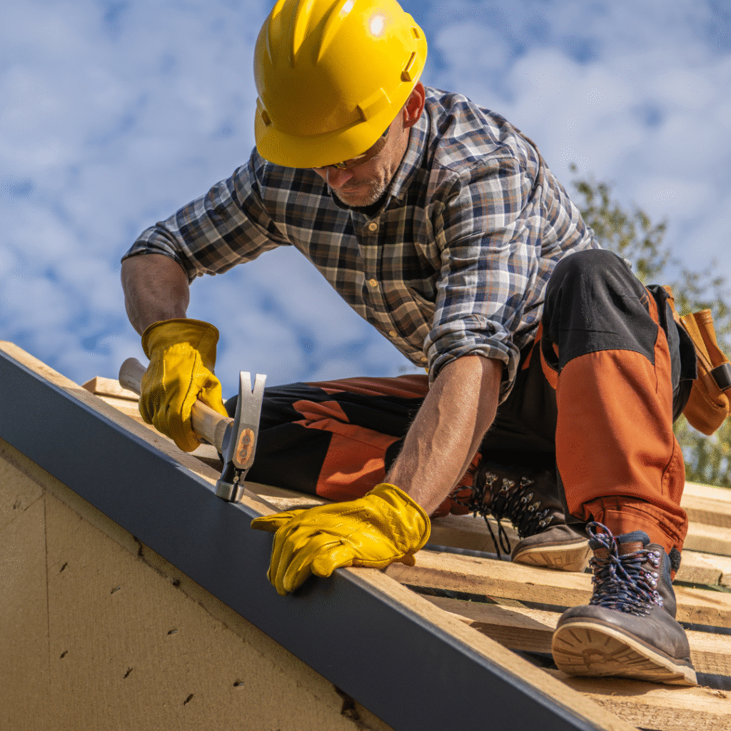 Contractor working on roof