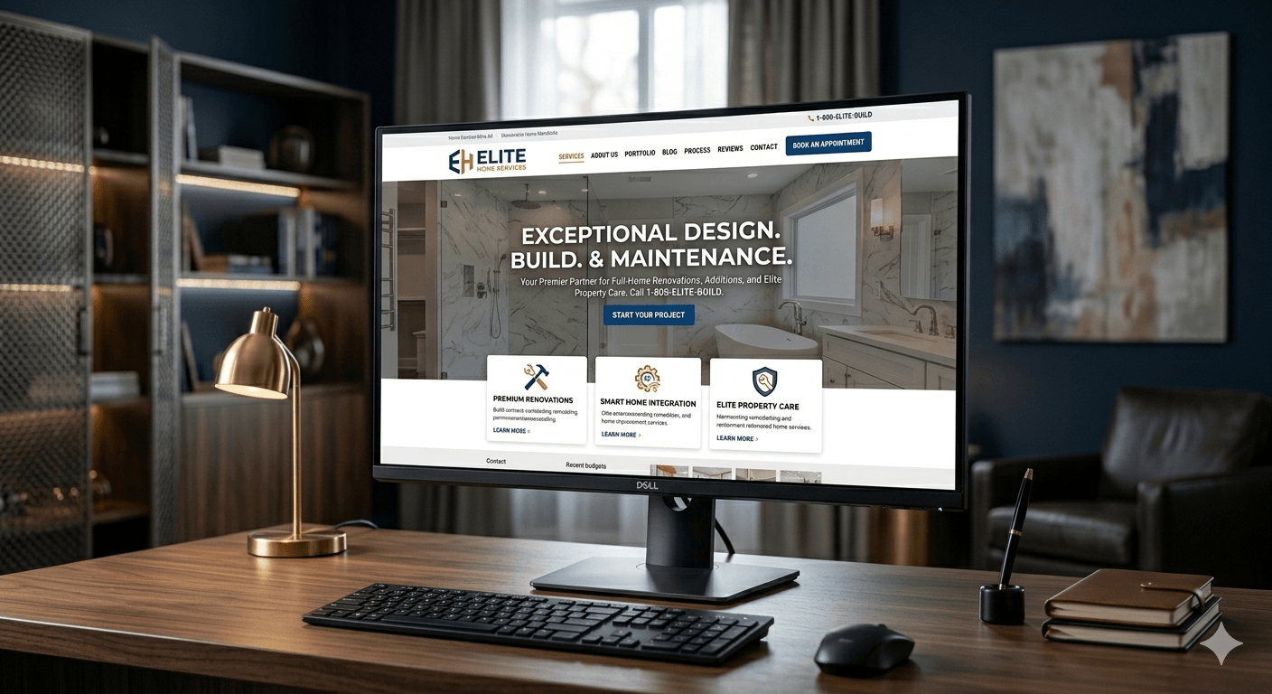 Website example on computer