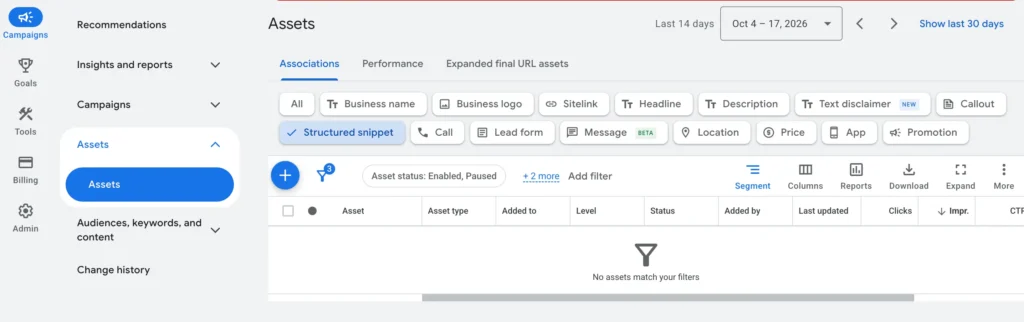 Google Ads assets